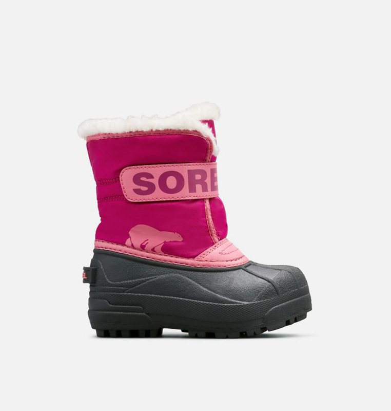 Kids Snow Boots Pink/Black - Sorel Childrens Commander™ - 283-JNZXUI